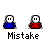 Pixel art buddy icons with blue and red figures, some paired or interacting, on gray background; text bubbles display phrases like 'man', 'she's hot!', 'thats my mom' in white boxes.