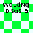 Green and white checkered background with 'Walking Disaster' text in four quadrants, each with distinct pixelated patterns.