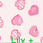 Pixelated pink hearts on a light background with green text reading 'Lily + Claire = BFF!' in a static image.