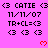Pixel art icon with pink background showing repeated text elements and red hearts, transitioning from full view to partial visibility.