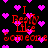 Red text reading "I Really Like Someone" surrounded by pink hearts on a black background, with visible pixelation and overlapping elements.