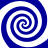 Four blue and white spiral patterns arranged in a symmetrical with no visible text or additional elements