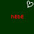 A static image with a dark green background features a white pixelated heart symbol at the top center and two identical red pixelated text strings below it.