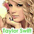 Four- of Taylor Swift images with text overlays: 'Taylor Swift' in green, 'Fearless' in purple, 'MandyH' in blue, and a blank