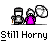 Animated contact sheet of a pixel art buddy icon showing two figures under an umbrella with repeated text and pink wave effects across multiple frames.