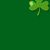 Green background with scattered pixelated shamrocks in varying shades of green, some with light highlights on leaves.