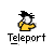 Pixelated character in yellow shirt with black hair holding white object, repeated across with 'Teleport' text below each instance