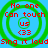 Four identical circular green spiral designs on a blue background with red text reading "No one Can touch us <33" and "Sing it loud" in pixelated font.