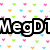 Pixelated icon with colorful heart pattern background and text "MegD1" in top-left, "Likes" in top-right, and "Twiligh" in bottom-left.