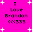 Bright pink background with white starbursts and black text reading "I Love Brandon <<333" in two identical vertical