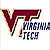 Two identical static frames of a Virginia Tech logo icon displayed in the top-left and bottom-left positions of a 2x2 contact sheet, with an unrelated CoolBuddy.com sword graphic on the right side.