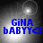 Blue text 'GiNA bABYY' with a heart symbol appears over four grayscale backgrounds showing varying light flares and lens artifacts.
