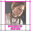 identical small images showing a person with braided hair wearing a white shirt and dark choker necklace, each containing text in pink capital letters