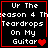 Four identical black square with red borders display white pixelated text reading 'Ur The season 4 Teardrops On My Guitar' and a heart symbol