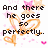 Pixelated text reads "And there he goes so perfectly." and "the kind of flawless i wish i could be" with orange heart outlines, pink stars, and small pink squares on white background.