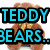 Pixelated image of a teddy bear holding a glass of milk with text overlays.