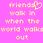 Pixelated yellow text on bright pink background with a heart symbol replacing the 's' in 'friends' on the left side.