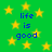 Green background with yellow stars and blue text reading 'life is good' in four separate blocks.