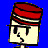 Six pixelated character heads in a , each with distinct hats and expressions, against solid color backgrounds with a central text overlay