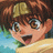 Pixelated anime-style character with brown hair and glasses, wearing a yellow shirt, against a black background with white text.