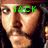 A four- shows a person with long dark hair and a headband, each displaying green text above the face