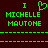 Green pixelated text and symbols on dark red background with two identical sections separated by dashed lines.