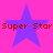 Four identical purple stars on a bright pink background with red text reading "Super Star Super Star" in two
