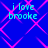 Blue background with pink diamond pattern and cyan text reading "i love brooke" in four identical quadrants