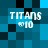 Pixelated blue and black background with four identical white text blocks reading "TITANS" above a heart symbol followed by "10"
