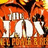 Pixelated image with orange and yellow background featuring large white text reading "THE END" in bold block letters.