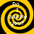 Four identical yellow and black spiral patterns arranged in a , each containing white text reading "Do I dazzle you?"