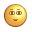 Four pixelated yellow circular faces with brown eyes and mouths on a gray background, each displaying distinct facial expressions.
