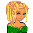 Pixel art contact sheet showing multiple frames of a female character in green attire with text elements, arranged in a 3x3 grid on white background.