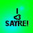 Green and cyan gradient background with four identical showing 'I' above a heart symbol and 'SAYRE!' below in bold black text