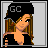 Pixel art contact sheet showing a female character in multiple frames with text panels below each frame, featuring visible text and animation changes across sampled frames.