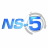 Static pixelated icon featuring blue text "NS-5" with a gray circular outline on white background.