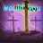 A pixelated image of three crosses on a purple background with cyan text reading 'would you take His place?'