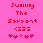 Pixelated red text on pink background with animated heart sequence changing from four hearts to five hearts.