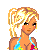 Pixel art contact sheet showing a beach-themed animated icon with multiple frames of a blonde woman in bikini, text elements, and repeated 'Beach' lettering.