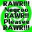 Green spiral background with black text reading RAWR!!! Negroo RAWR!! Pleasee RAWR!!! in four identical quadrants.
