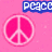 A four- of pixelated icons featuring a pink peace symbol, a heart on denim fabric with 'Love' text, and a guitar with a heart outline