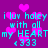 Pixelated cyan text on purple background with pink hearts, repeating 'i luv haley i luv haley with all my HEARTmy HEART <333' in two mirrored sections.