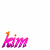 12 'Kim' text icons arranged in four , each with distinct color gradients transitioning across the letters