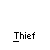 A 5x5 contact sheet of animated frames showing a yellow stick figure thief character with white head and black outline, each frame labeled "Thief" below the icon.