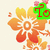 Pixelated floral design with orange and yellow petals, pink accents, green text overlays reading 'To' and 'Cute', on a light background.