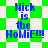 Blue text reading "Nick is the HoMiE!!!" on a green and white checkered background with diamond-shaped patterns.