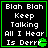 Four identical 48x48 pixel animated frames arranged in a contact sheet showing text and a small green icon on black background.