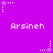 Purple background with repeated white text 'Arsineh' and alternating light purple and light blue star icons in a pattern
