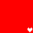 Red background with three pixelated heart shapes in white and pink tones positioned at center, upper right, and lower right.