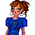 Pixel art contact sheet showing a female character in sports attire with text about playing football, including partial views of her body and props like a football.